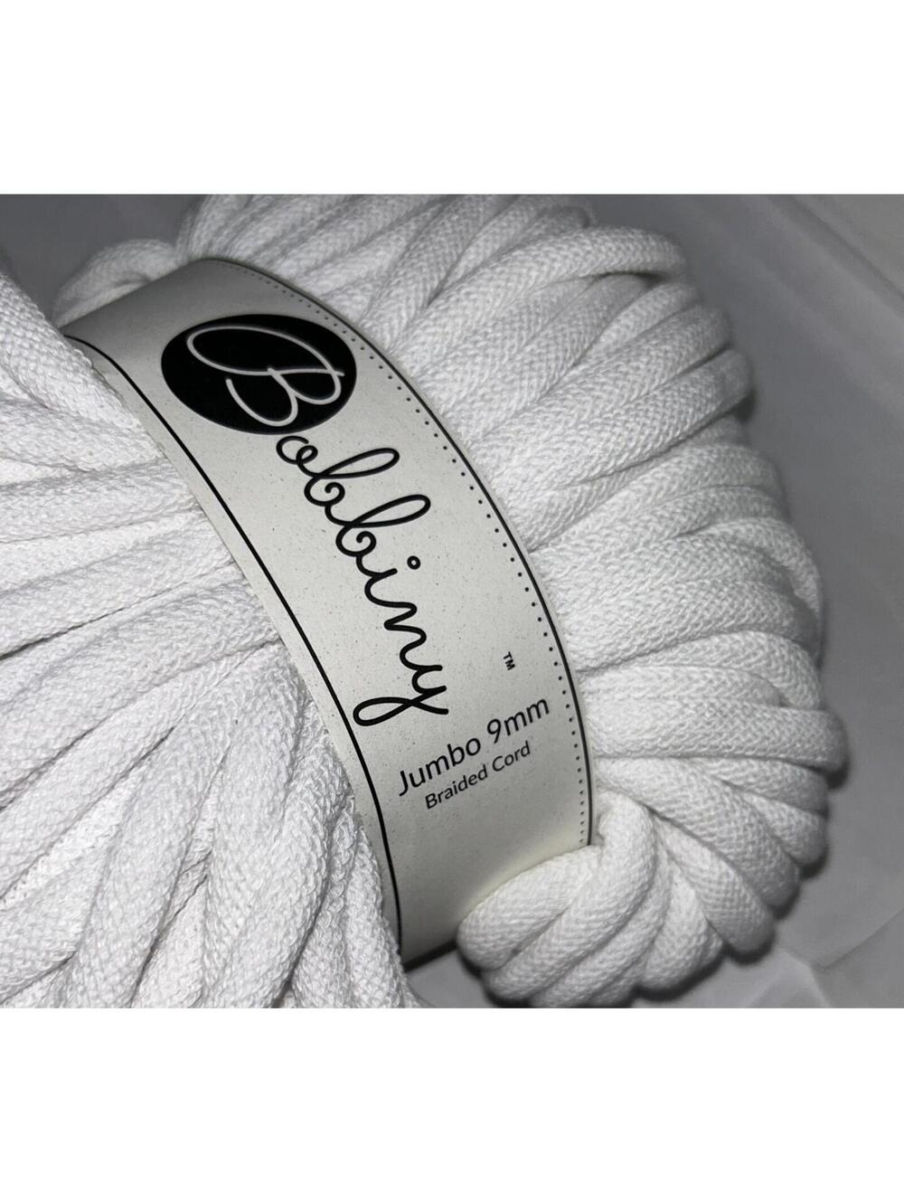 Bobbiny Jumbo 9mm cotton braided cord 108 yards- Natural - New - Picture 1 of 3